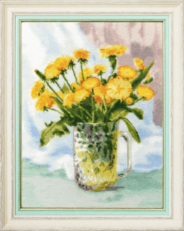 АК-014 Набор для вышивания Золотое Руно "Букет одуванчиков"