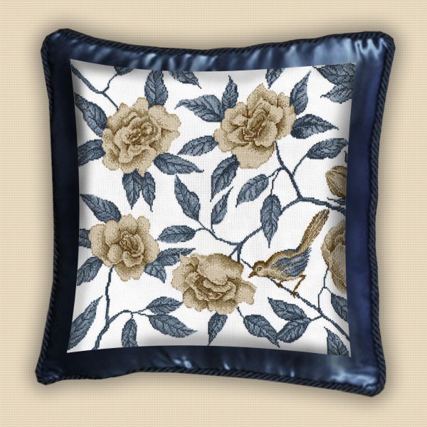 Набор для вышивания крестом ОВЕН "Подушка Райские птицы 2" 533