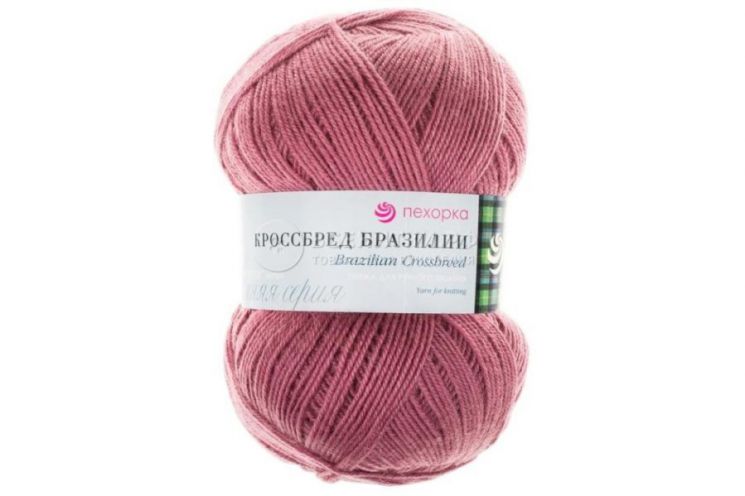 Пряжа ПЕХОРКА Кроссбред Бразилии // 020 // 28 // Амарант