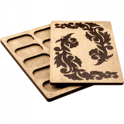 Органайзер для бисера с деревянной крышкой ВОЛШЕБНАЯ  СТРАНА FLZB-058 12*19.5см, 10 ячеек