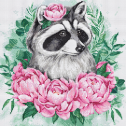 БС40-006 Алмазная вышивка ТМ Наследие "Животные в цветах 1"