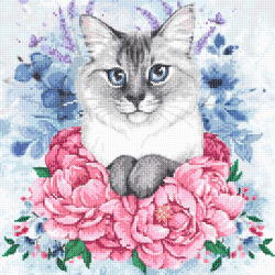 БС40-007 Алмазная вышивка ТМ Наследие "Животные в цветах 2"