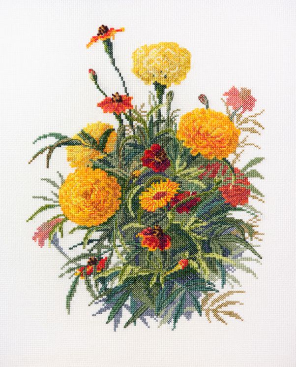 06.002.30 Набор для вышивания Марья Искусница "Бархатцы" по рисунку Эллен Т.Фишер