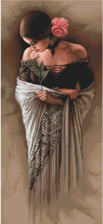 G469 Набор для вышивания Luca-S "Испанка с цветком"