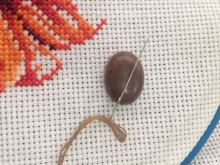 Магнит для игл (Кабошон из кварца (клубничный) , 15*20*7мм) а19003-5