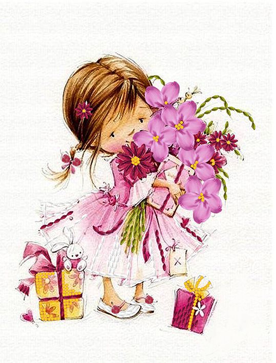 НЛ4-004 Набор для вышивания лентами ТМ Наследие "Девочка с букетом"