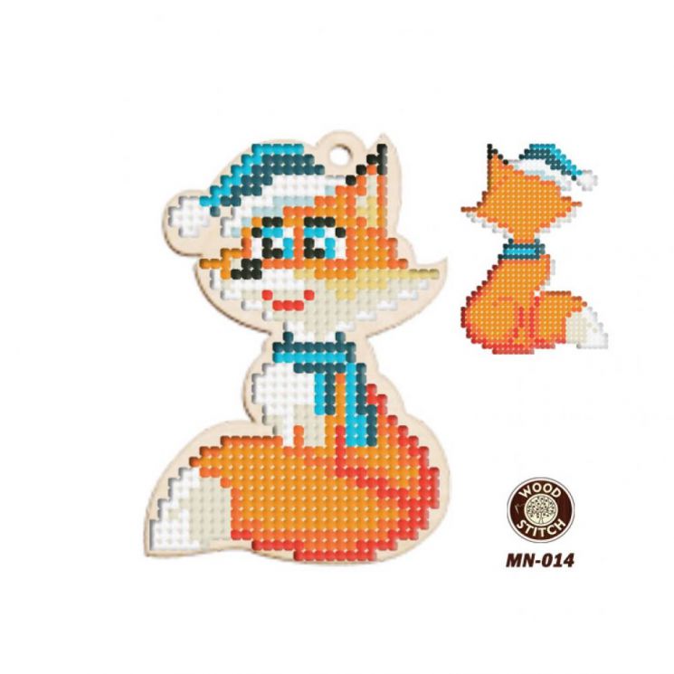 Набор для вышивания WoodStitch "Новогодняя игрушка. Лисонька", 7*9, MN-014