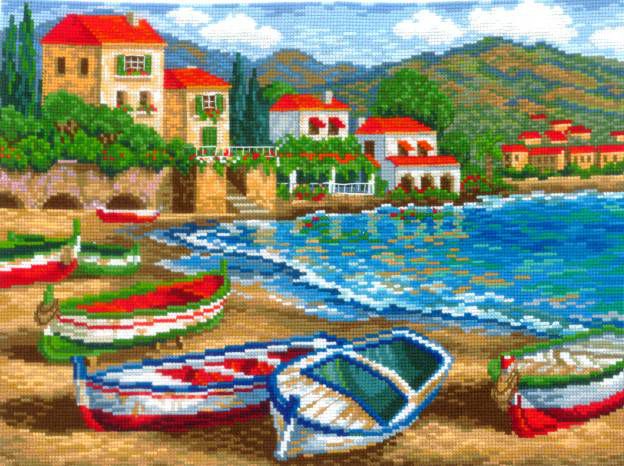 Набор для вышивания крестом СДЕЛАЙ СВОИМИ РУКАМИ "Лазурная бухта" Л-13