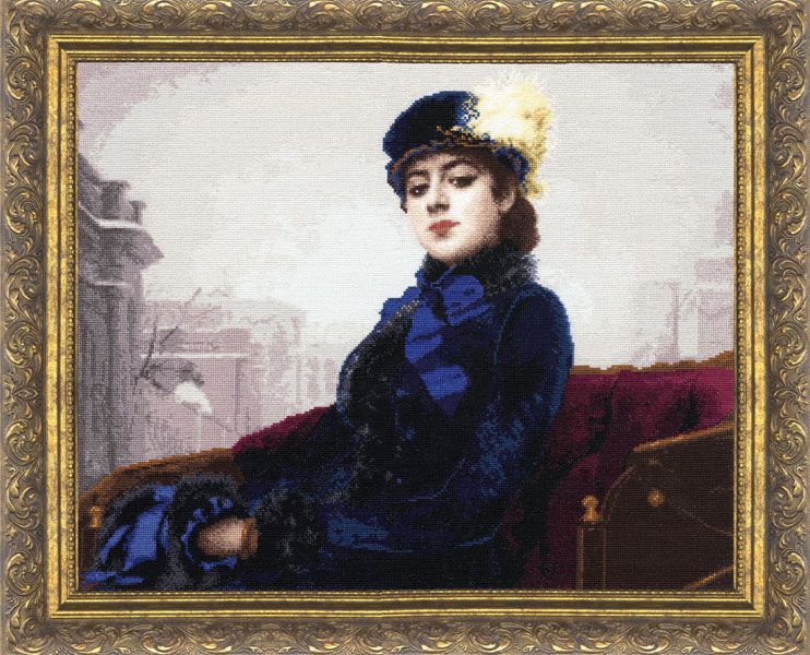 МК-015 Набор для вышивания Золотое Руно "Незнакомка" по картине Крамского И. Н.
