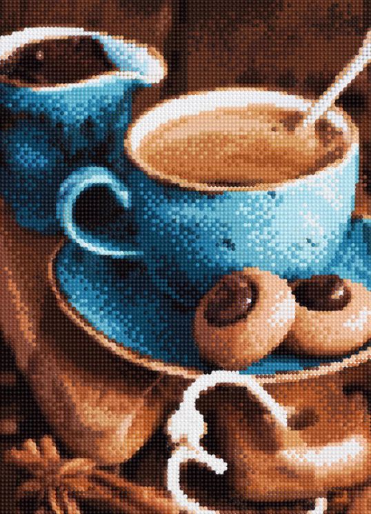 БСА3-199 Алмазная вышивка ТМ Наследие "Кофе с печеньем"