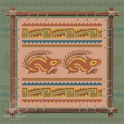 0164-ИМБ5-С Печатная схема для вышивания Owlforest «Индейские мотивы. Белки» 5 цветов