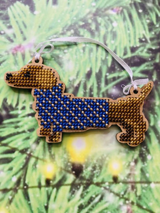 Сами с усами. Набор для вышивания "Такса нарядная" 10х6см, арт. С007-06