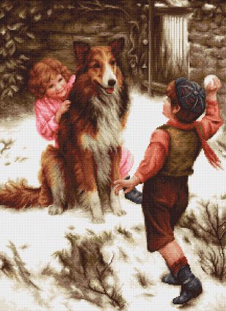 G540 Набор для вышивания Luca-S "Игра в снежки"