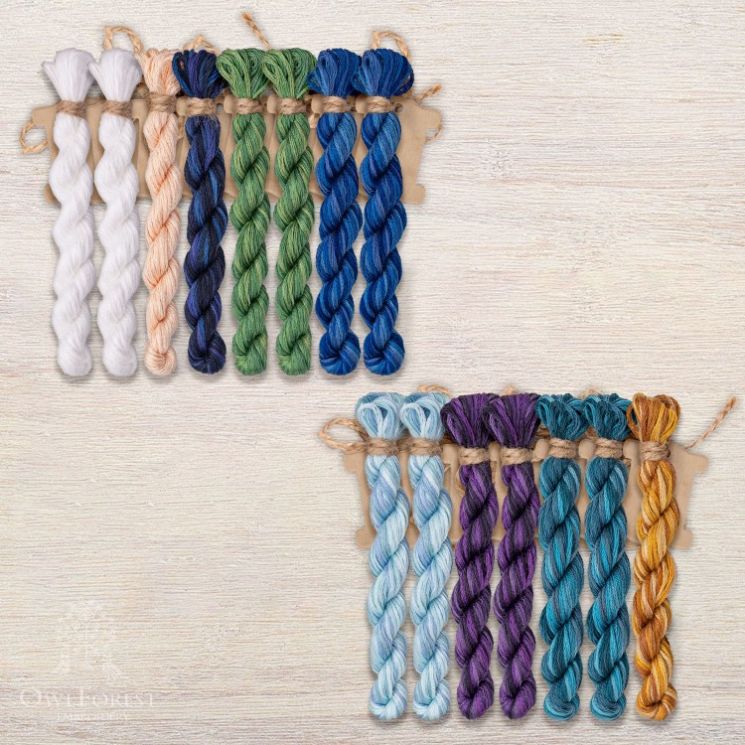 Набор ниток OwlForest для схемы «Лебединое озеро» (DMC) 28 каунт в 3 нити НМул-ЛО059-3283