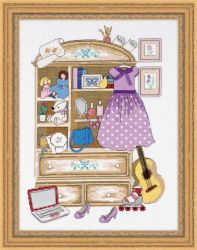 1373 Набор для вышивания Риолис "Шкафчик для девочки"