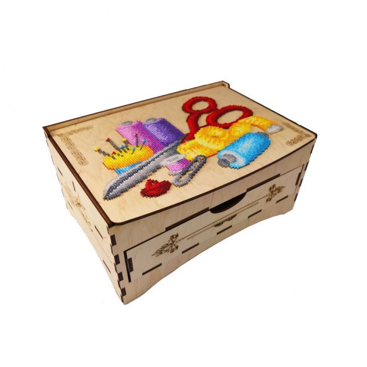Набор для вышивания WoodStitch Шкатулка-комод "Рукодельные сокровища", 26*18*13, KD-001