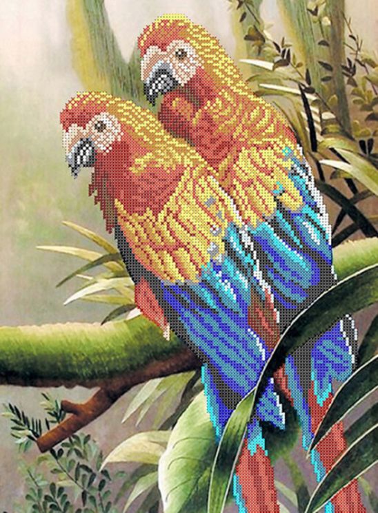 НКБ-096 Набор для вышивания бисером ТМ Наследие "Попугаи"