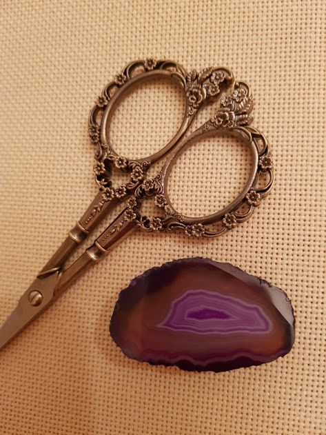 Магнит для игл (срез агата тонированный 45х25х3) СА130