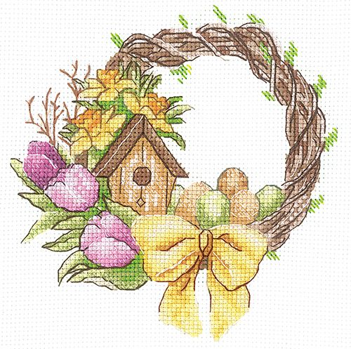 Набор для вышивания Сделай Своими Руками "Весенний венок" В-36
