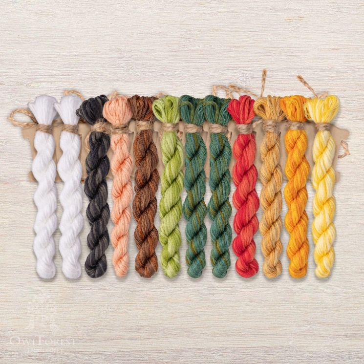 Набор ниток OwlForest для схемы «Матрешки» (DMC) 28 каунт в 2 нити НМул-М186-3282