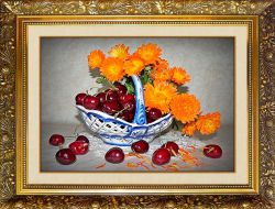 F-116 Алмазная мозаика МИЛАТО "Натюрморт с вишней"
