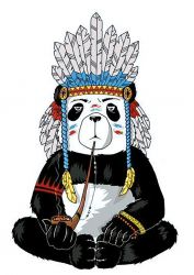 Ag 317 Алмазная мозаика Гранни "Хиппи панда"