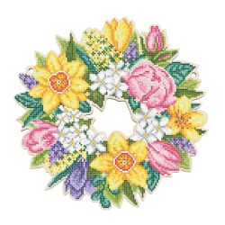 Набор для вышивания бисером WoodStitch "Весенний букет", 28х28, SH-017