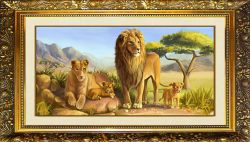 R-725 Алмазная мозаика МИЛАТО "Львиное семейство"