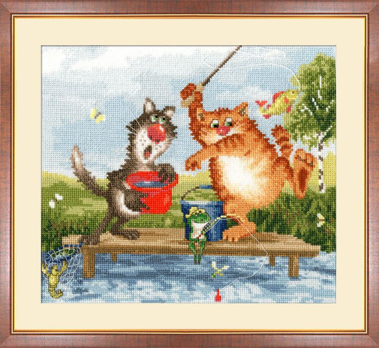 Набор для вышивания крестом ЗОЛОТОЕ РУНО "Золотая рыбка" ВК-025