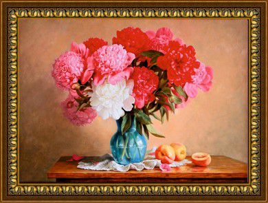 Алмазная мозаика Милато "Пионы с персиками" Z-118