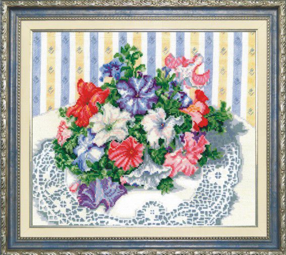 Набор для вышивания крестом СДЕЛАЙ СВОИМИ РУКАМИ "Петунии" П-19