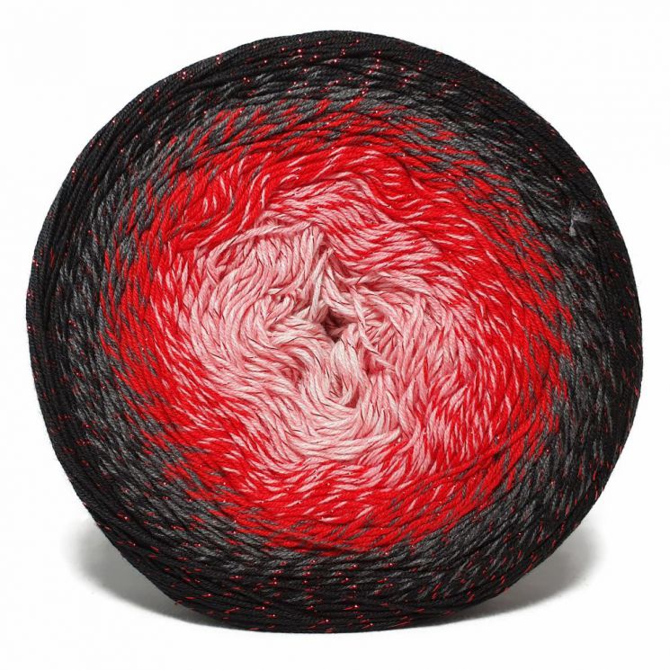 Пряжа Flowers Moonlight 3282 Черный/красный/розовый