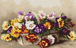 B503 Набор для вышивания Luca-S "Анютины глазки в корзине"