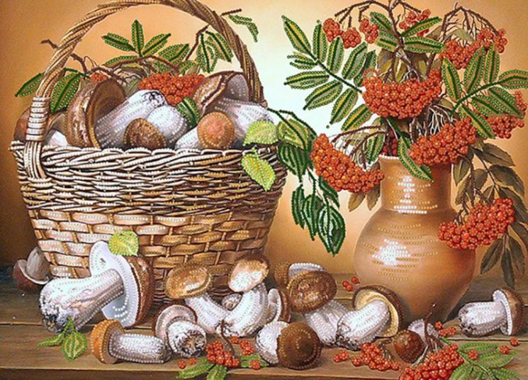 КБ-327 Схема для вышивания бисером ТМ Наследие "Грибной урожай"